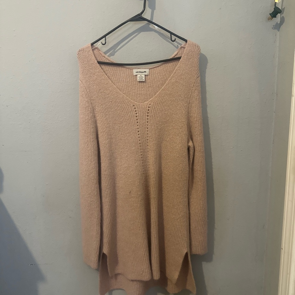 Liz Claiborne Women's V-Neck Sweater in Soft Pink